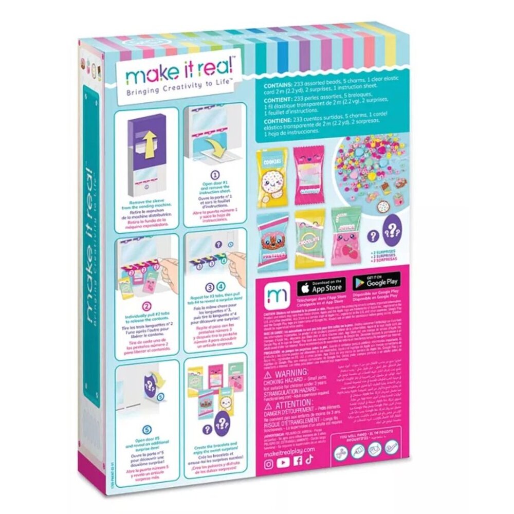 MAKE IT REAL Bringing Creativity to Life, Snackers Bracelet Kit Vending Machine - Picture 2 of 5